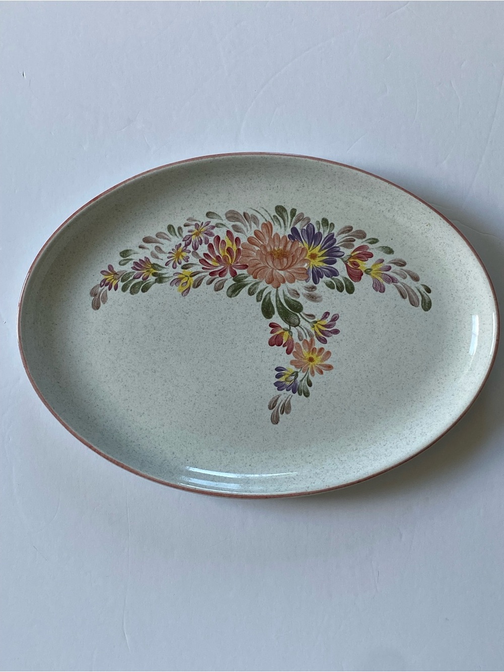 Denby Summer Fields Large Ovel Serving Platter 12.5” England Floral  Stoneware